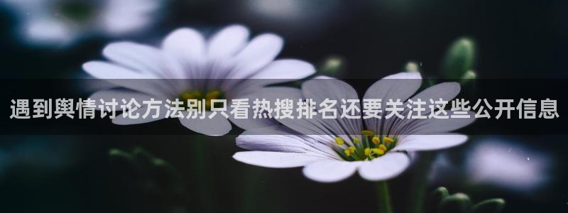 91吃瓜在线观看最新网址入口：遇到舆情讨论方法别只看热搜排名还要关注这些公开信息