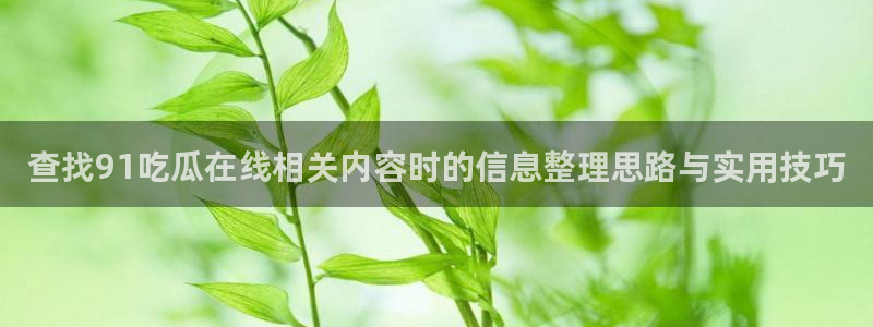 91吃瓜资讯入口:查找91吃瓜在线相关内容时的信息整理思路与实用技巧